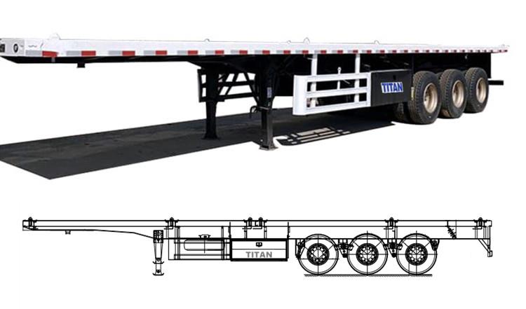 3 Axle 40 Foot Flatbed Semi Trailer for Sale