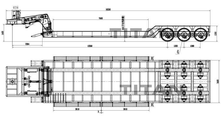 120 Ton Hydraulic Detachable Neck Lowboy Trailer for Sale