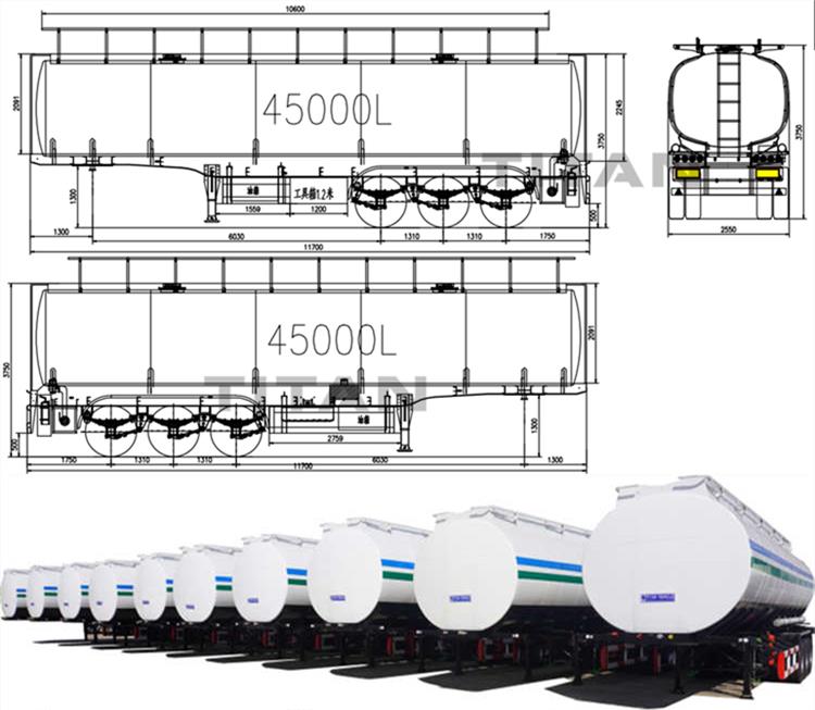 Tri Axle 45000 Liters Fuel Tanker Trailer for Sale Price