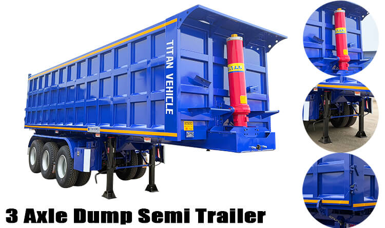 3 Axle 35 Cbm Hydraulic Tipper Semi Trailer for Sale in Sierra Leone